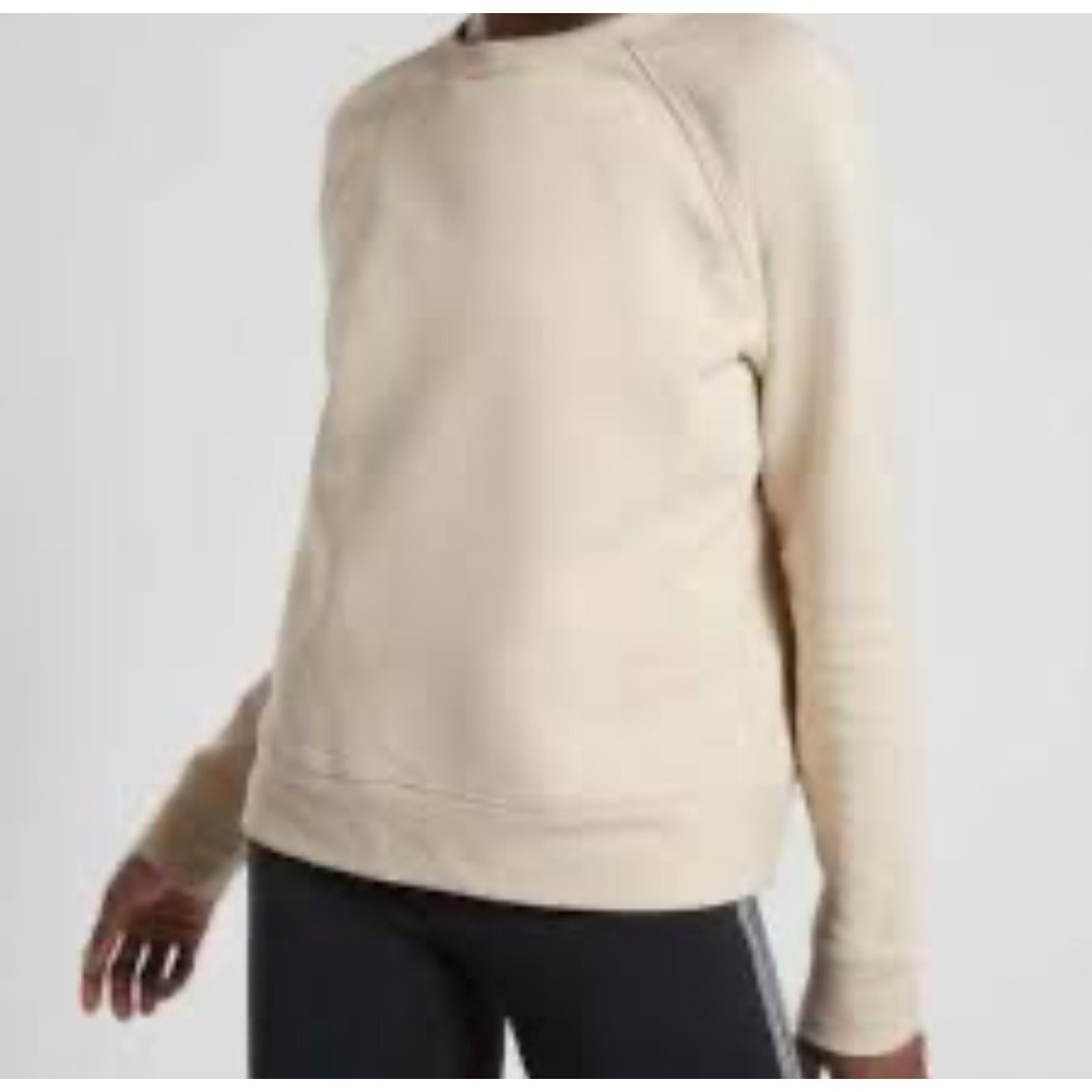 Athleta Floral Print Capri Leggings Illuminate White Top Crewneck Sweatshirt Set - Picture 15 of 16